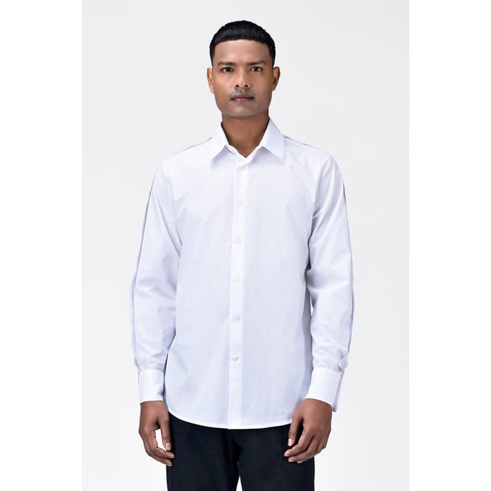 Genes Lecoanet Hemant Regular Fit Mens Solid Button-Up Shirt-White