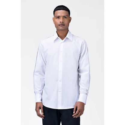 Genes Lecoanet Hemant Regular Fit Mens Solid Button-Up Shirt-White