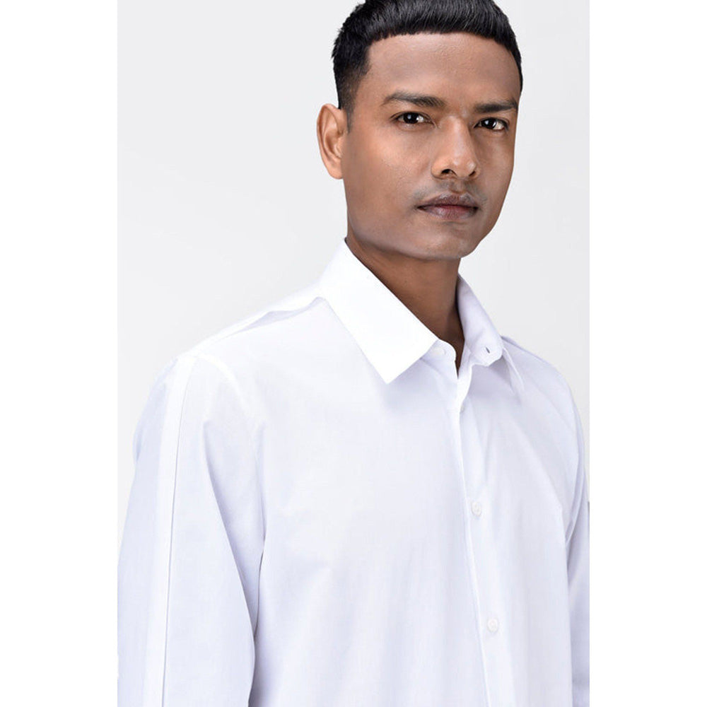 Genes Lecoanet Hemant Regular Fit Mens Solid Button-Up Shirt-White