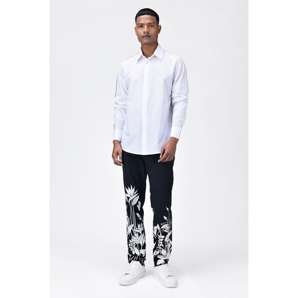 Genes Lecoanet Hemant Regular Fit Mens Solid Button-Up Shirt-White