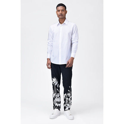 Genes Lecoanet Hemant Regular Fit Mens Solid Button-Up Shirt-White
