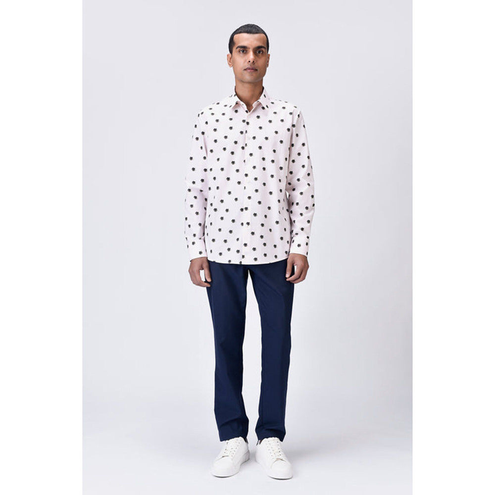 Genes Lecoanet Hemant Button-Up Shirt With Uv Flower Print - Pink Stripe