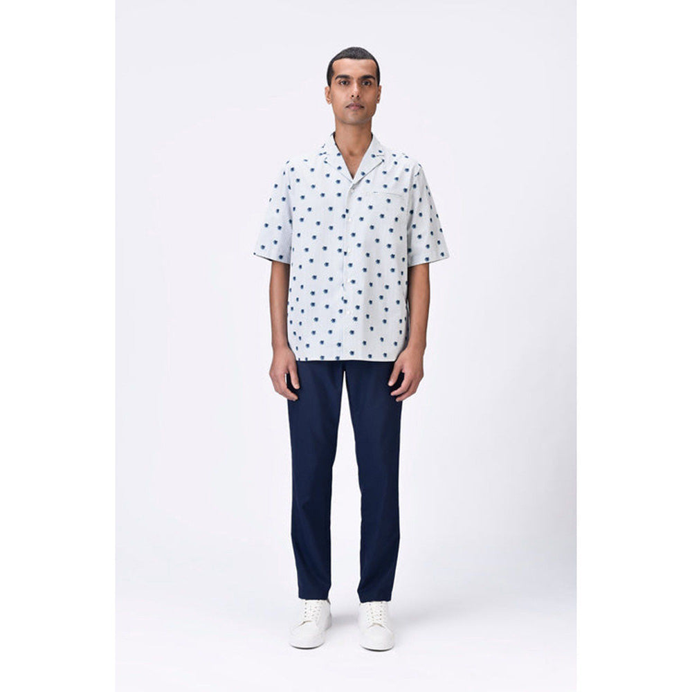 Genes Lecoanet Hemant Cuban Collar Shirt With Uv Flower Print