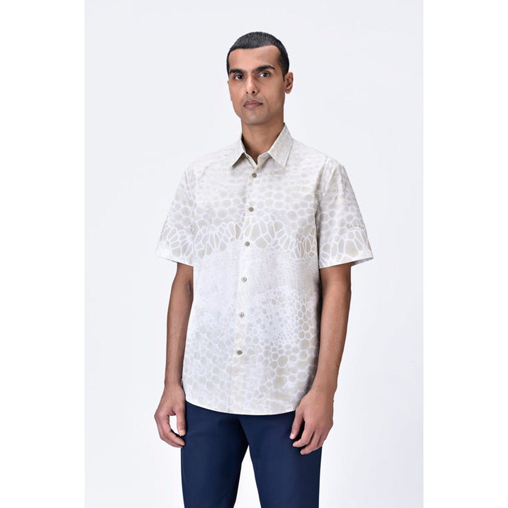 Genes Lecoanet Hemant Regular Fit Half Sleeve Shirt With Microcell Print