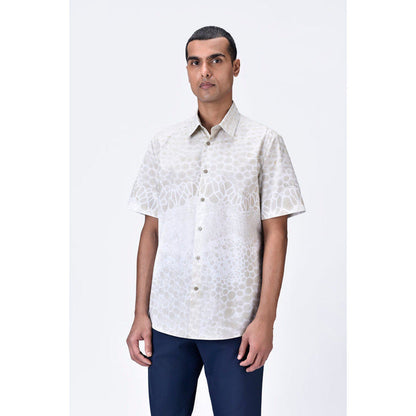 Genes Lecoanet Hemant Regular Fit Half Sleeve Shirt With Microcell Print