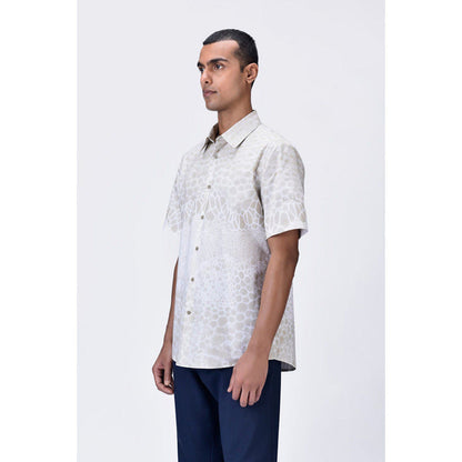 Genes Lecoanet Hemant Regular Fit Half Sleeve Shirt With Microcell Print