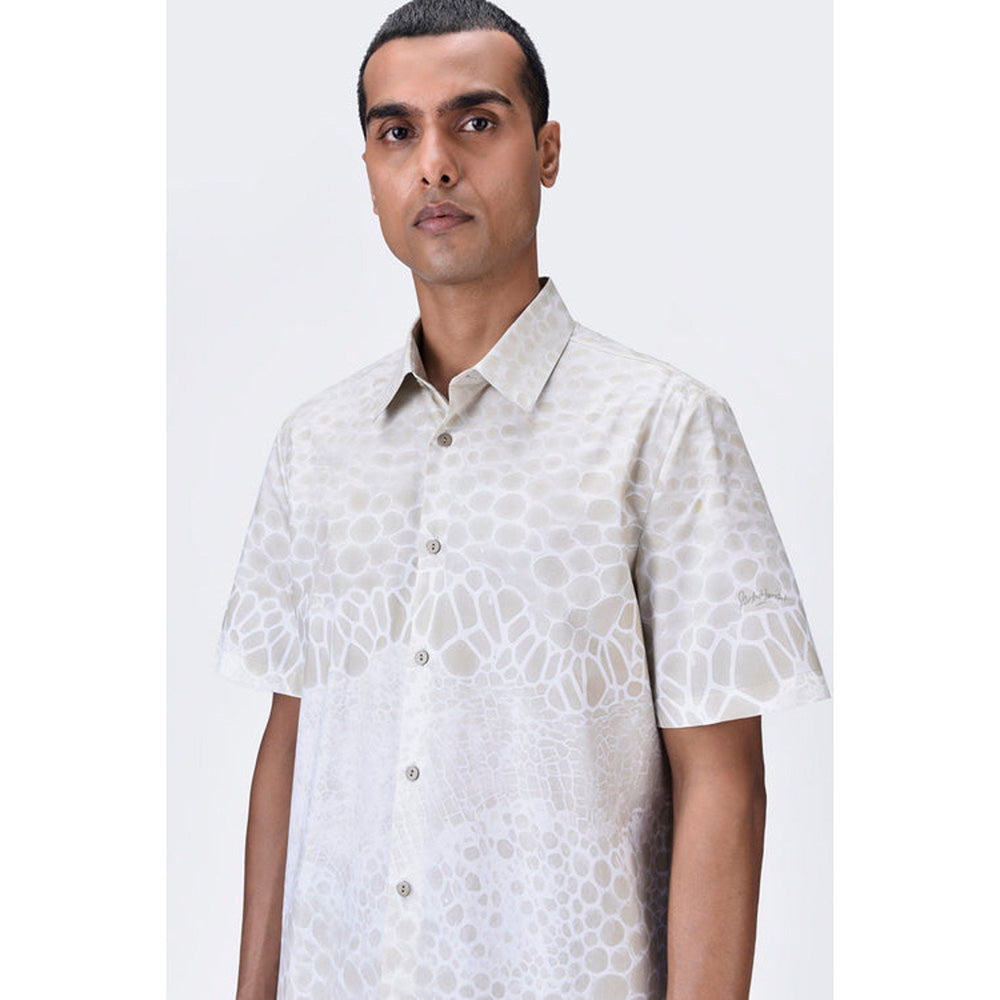 Genes Lecoanet Hemant Regular Fit Half Sleeve Shirt With Microcell Print