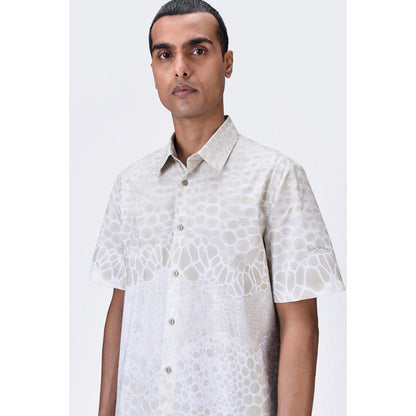 Genes Lecoanet Hemant Regular Fit Half Sleeve Shirt With Microcell Print