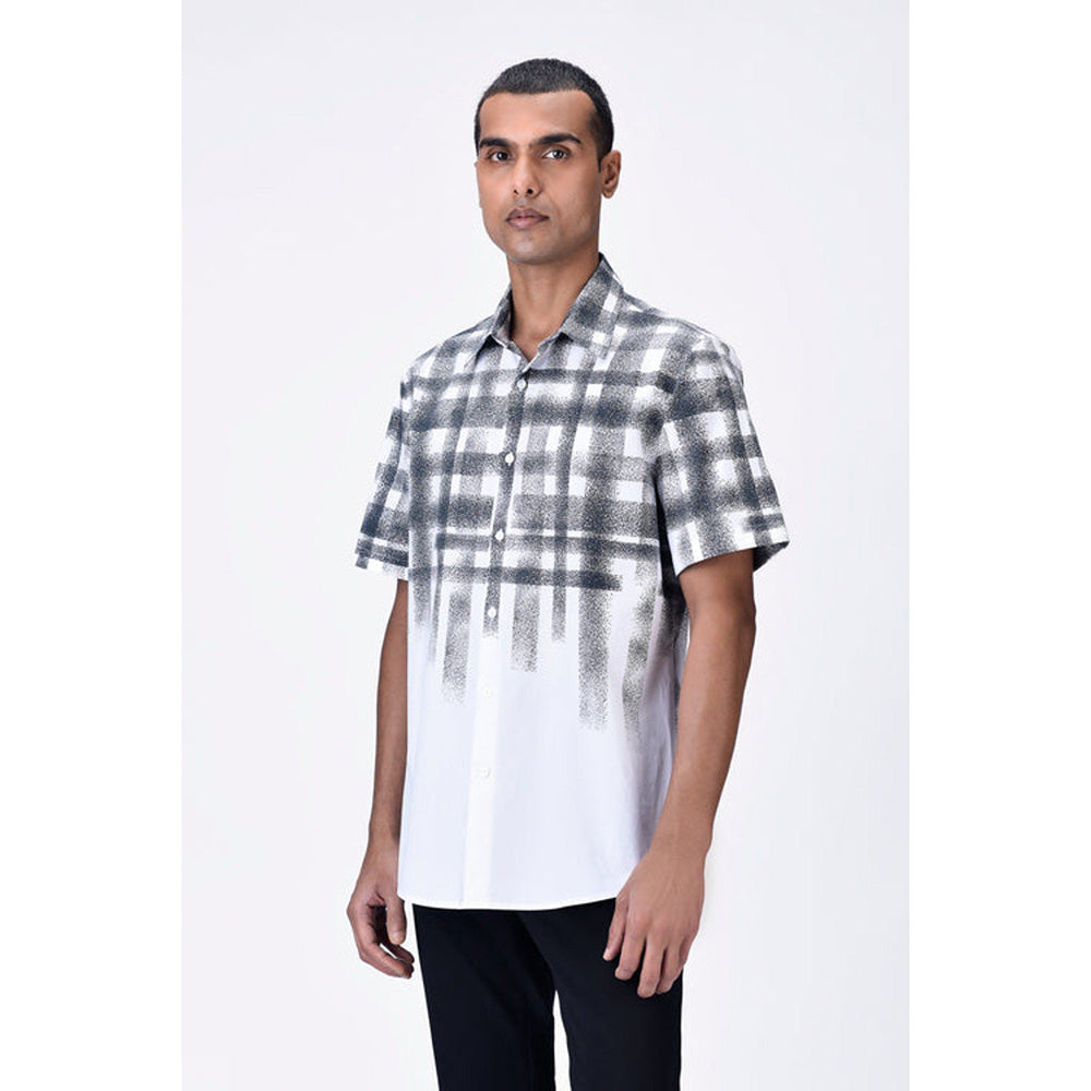 Genes Lecoanet Hemant White Giza Cotton Poplin Half Sleeve Shirt