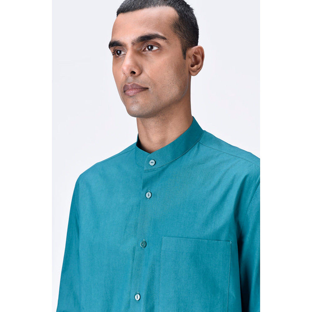 Genes Lecoanet Hemant Band Collar Shirt With Uv Flower Sticker