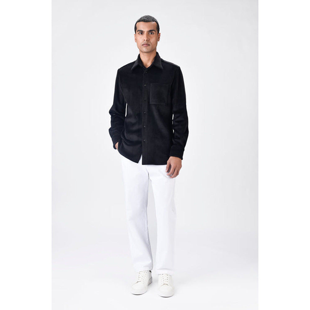 Genes Lecoanet Hemant Black Poly Corduroy Shirt
