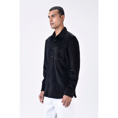 Genes Lecoanet Hemant Black Poly Corduroy Shirt
