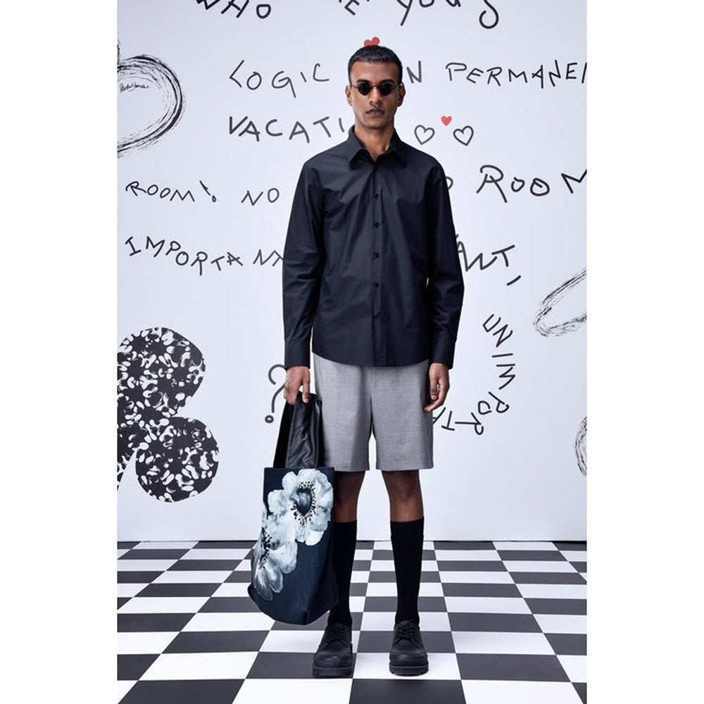 Genes Lecoanet Hemant Cotton Poplin Regular Fit Shirt- Black