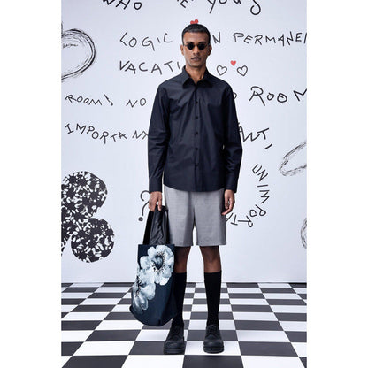 Genes Lecoanet Hemant Cotton Poplin Regular Fit Shirt- Black