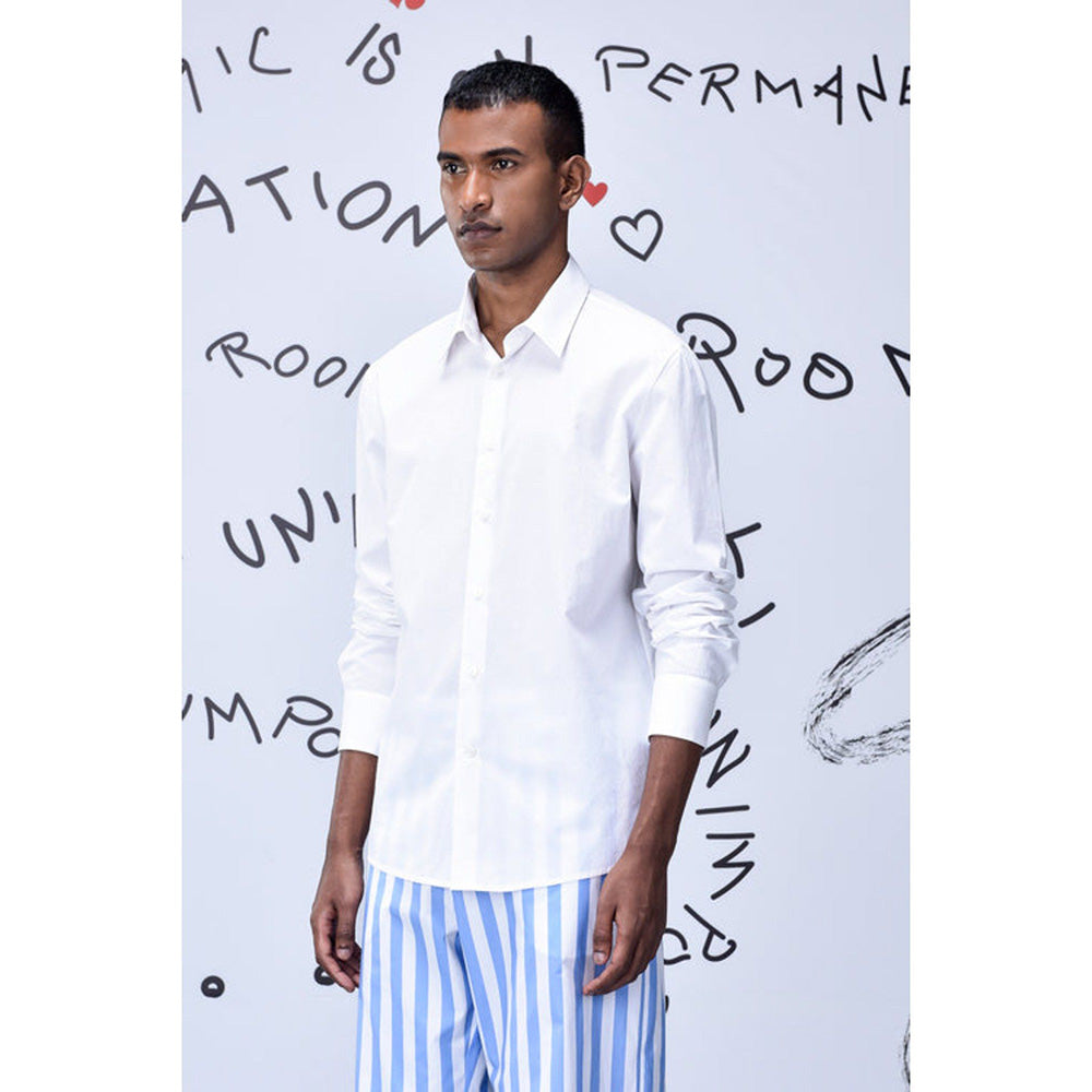 Genes Lecoanet Hemant Malmal Formal Regular Fit Shirt- White