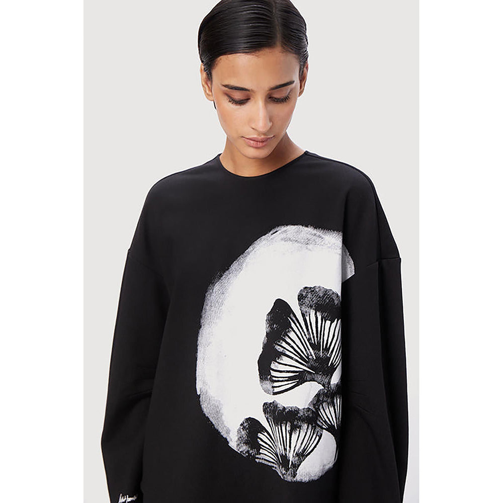 Genes Lecoanet Hemant Easy Fit Round Neck Sweatshirt With Ginkgo Stamp Print