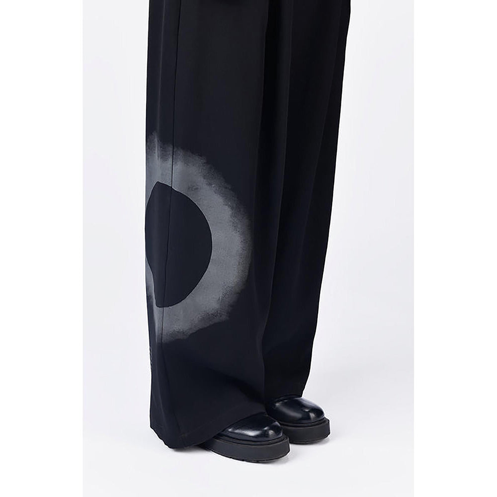 Genes Lecoanet Hemant Easy Fit Pleated Trousers with Flap Pockets and Eclipse Print