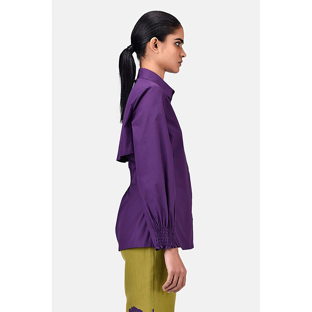 Genes Lecoanet Hemant Women's Regular Fit Cotton Button-Up Shirt-Amethyst