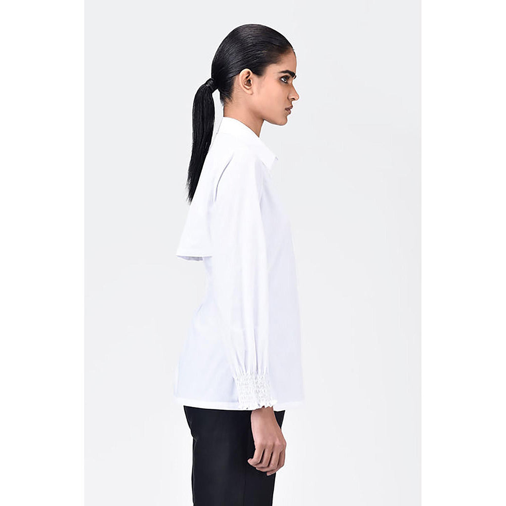 Genes Lecoanet Hemant Women's Regular Fit Cotton Button-Up Shirt-White