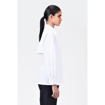 Genes Lecoanet Hemant Women's Regular Fit Cotton Button-Up Shirt-White