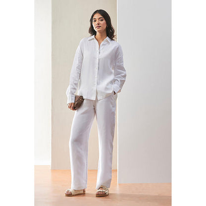 Genes Lecoanet Hemant White Linen Shirt With Wide Cuff