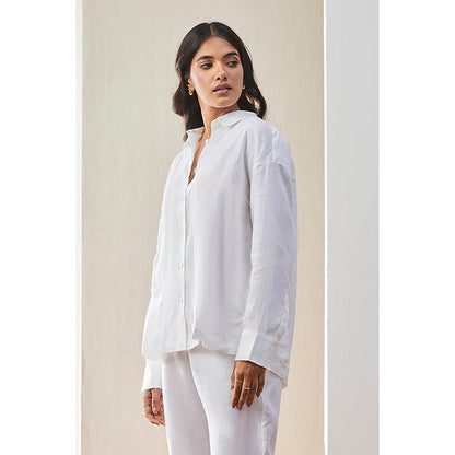 Genes Lecoanet Hemant White Linen Shirt With Wide Cuff