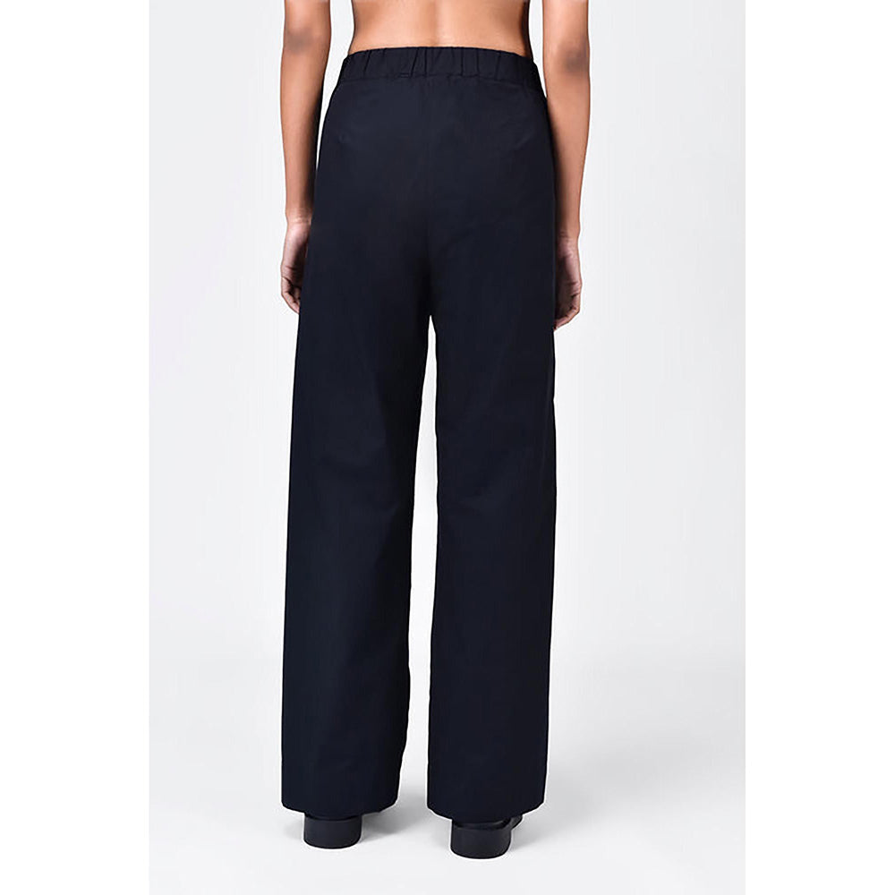 Genes Lecoanet Hemant Straight Fit Cotton Poplin Trousers With Bead Embroidered Stripes