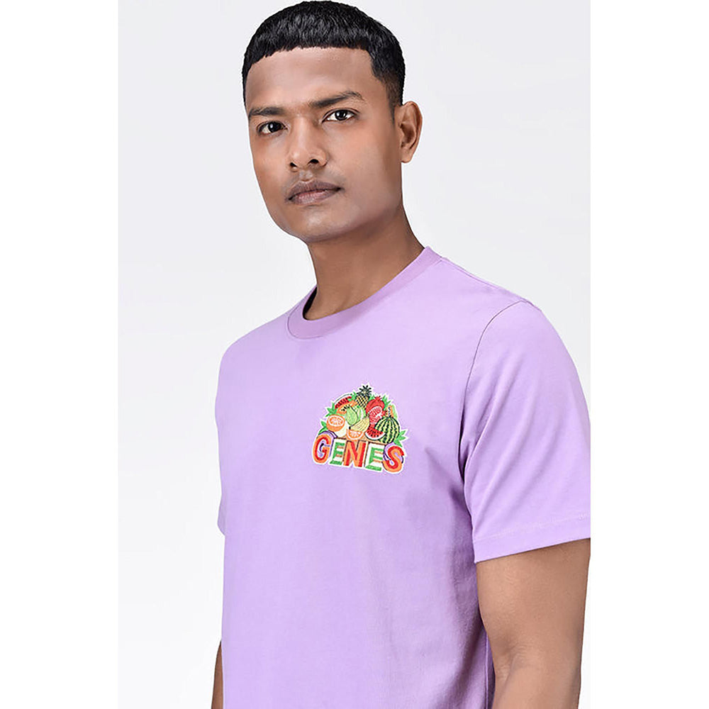 Genes Lecoanet Hemant Regular Fit Men's T-Shirt With Genes Fruit Basket Embroidery