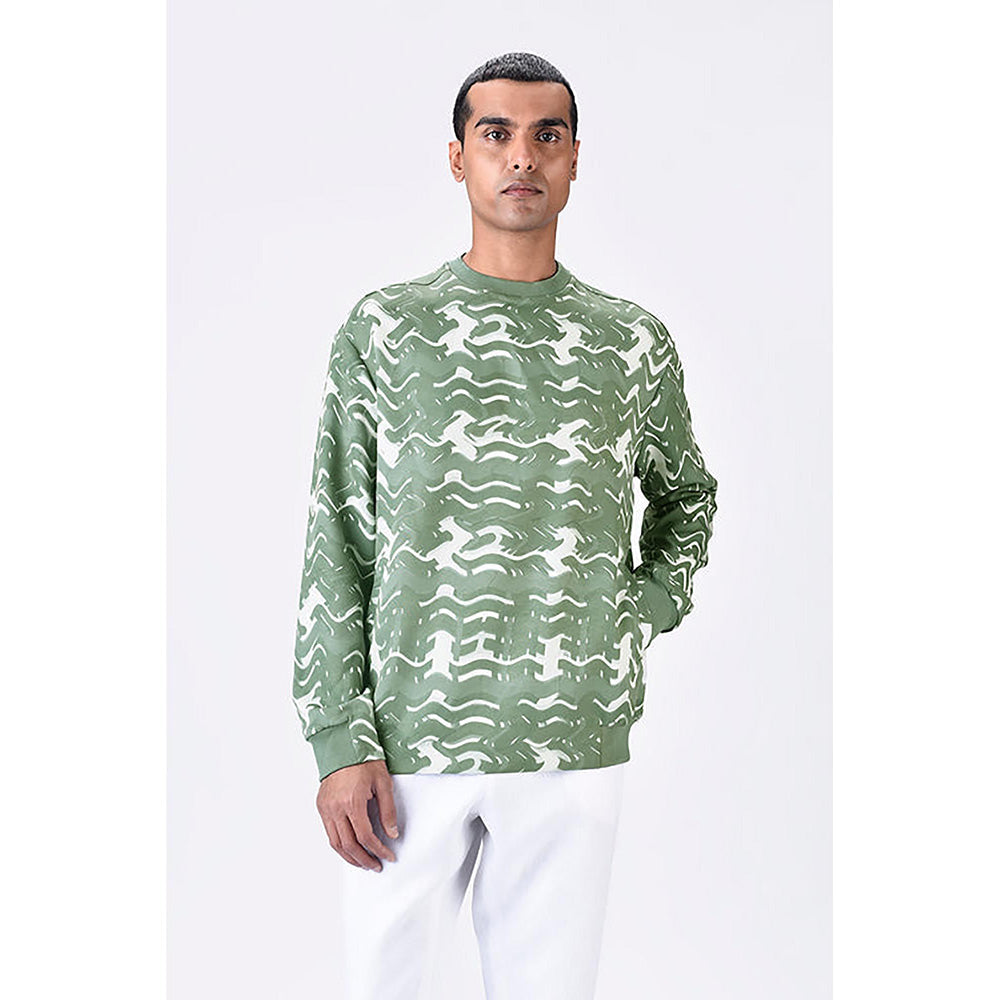 Genes Lecoanet Hemant Banana Crepe Sweatshirt With Solar Flare Print