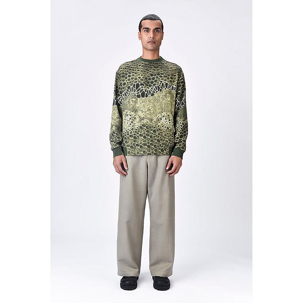 Genes Lecoanet Hemant Banana Crepe Sweatshirt With Microcell Print