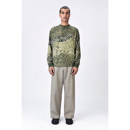 Genes Lecoanet Hemant Banana Crepe Sweatshirt With Microcell Print