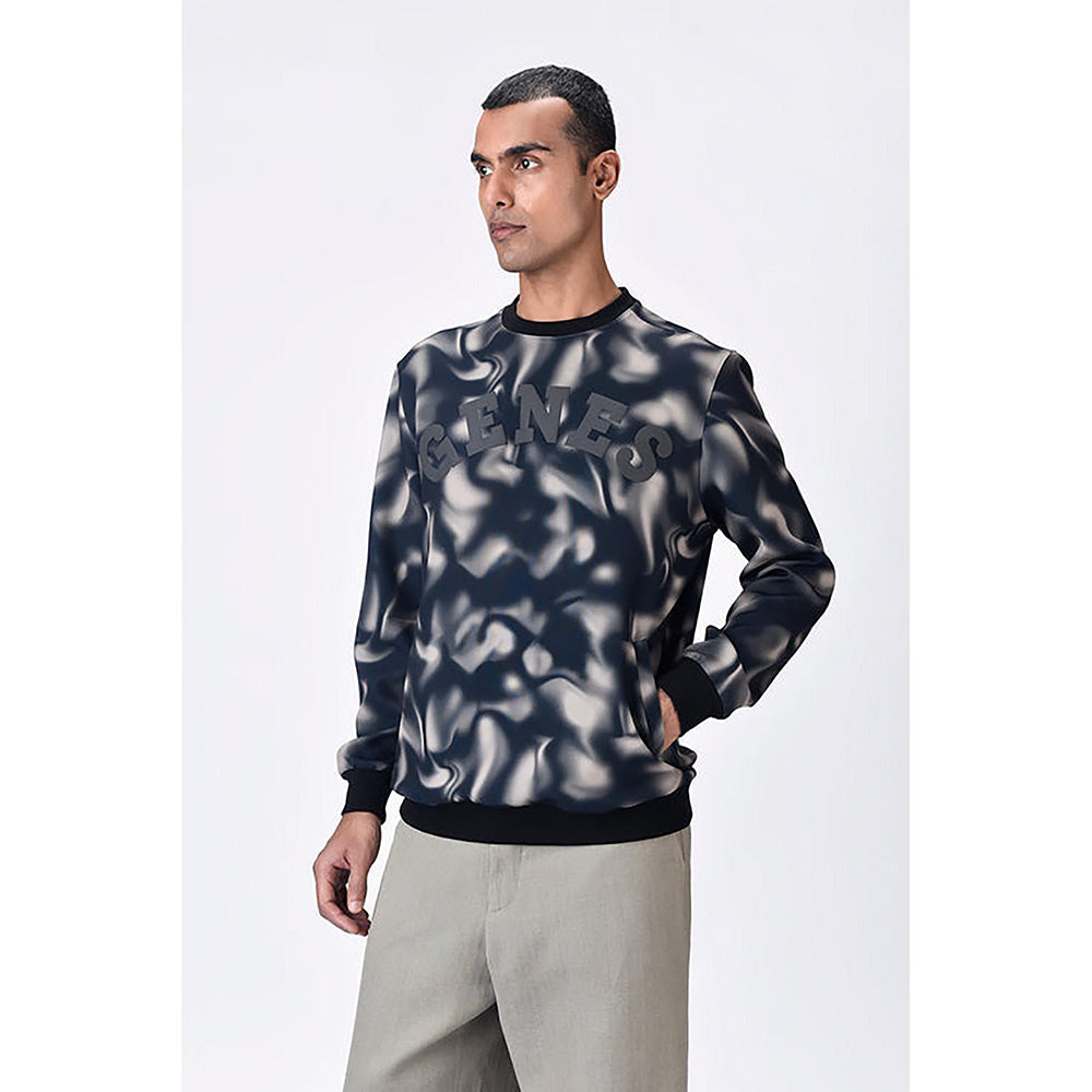 Genes Lecoanet Hemant Easy Fit Sweatshirt With Genes Text And Aurora Print