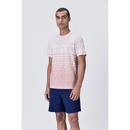 Genes Lecoanet Hemant Regular Fit Crew Neck T-Shirt With Cell Degrade Print