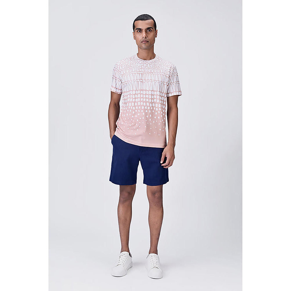Genes Lecoanet Hemant Regular Fit Crew Neck T-Shirt With Cell Degrade Print