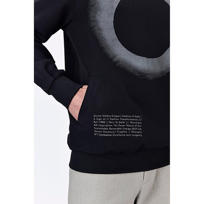 Genes Lecoanet Hemant Black Banana Crepe Sweatshirt With Eclipse Print