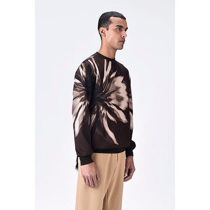 Genes Lecoanet Hemant Banana Crepe Sweatshirt With Uv Flower Print