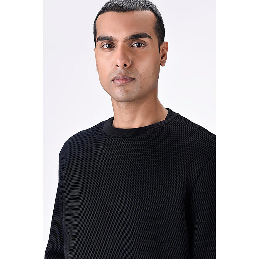 Genes Lecoanet Hemant Black Poly Mesh Sweatshirt