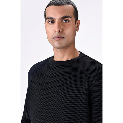 Genes Lecoanet Hemant Black Poly Mesh Sweatshirt
