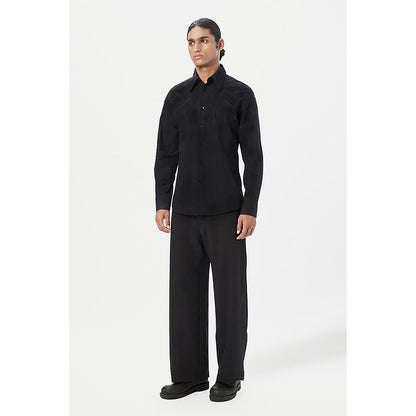 Genes Lecointe Hemant Regular Fit Button-Up Shirt with Gingko Thread Embroidery