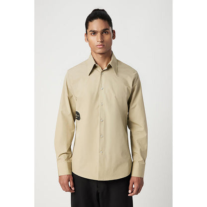 Genes Lecointe Hemant Regular Fit Button Up Shirt with Artistic Stamp Print