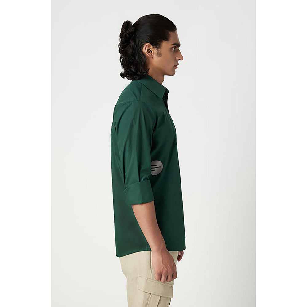 Genes Lecointe Hemant Regular Fit Button Up Shirt with Artistic Stamp Print