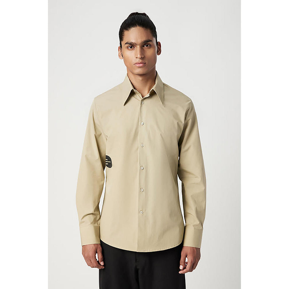 Genes Lecointe Hemant Regular Fit Button Up Shirt with Artistic Stamp Print