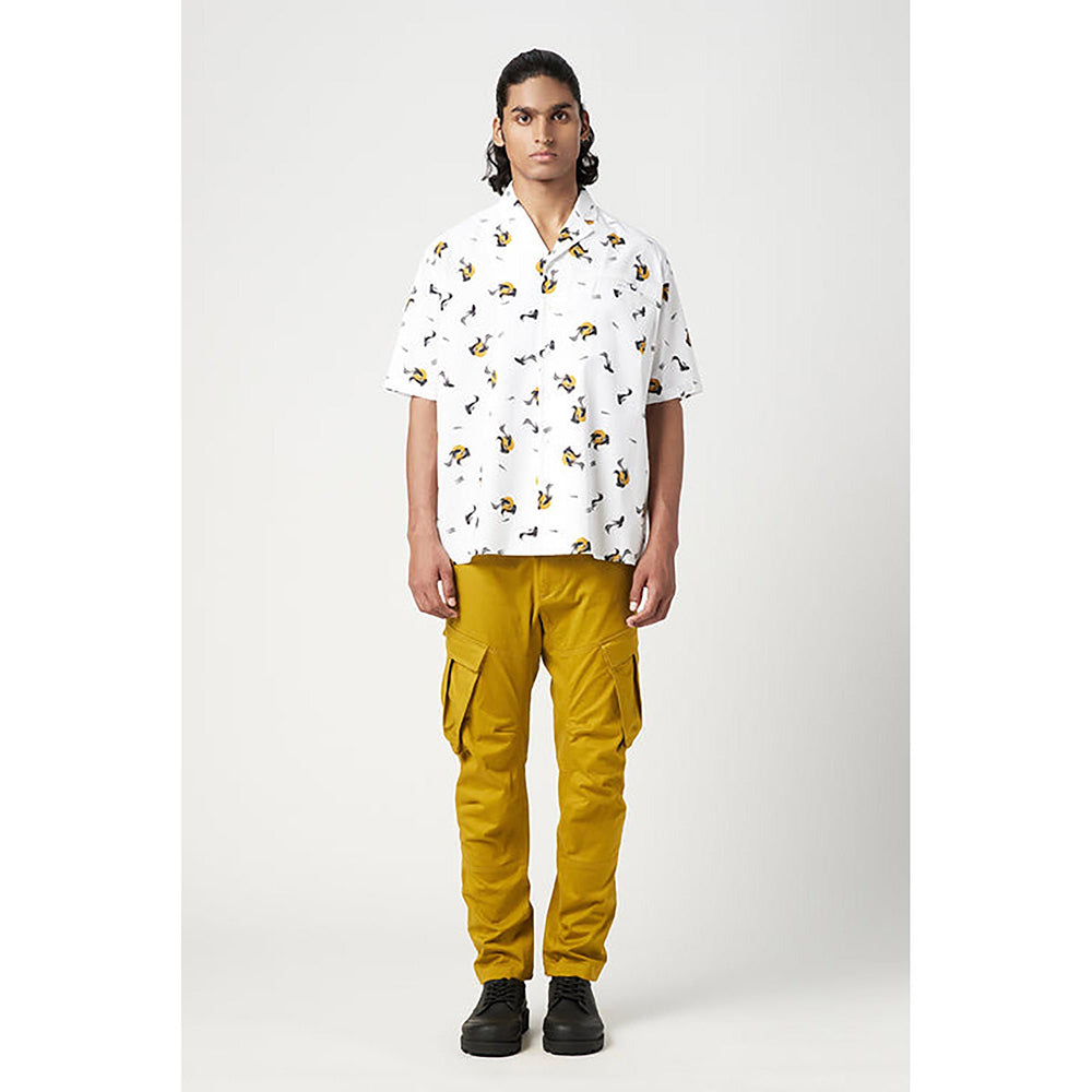 Genes Lecointe Hemant Easy Fit Half Sleeve Shirt In An All-Over Fish Print