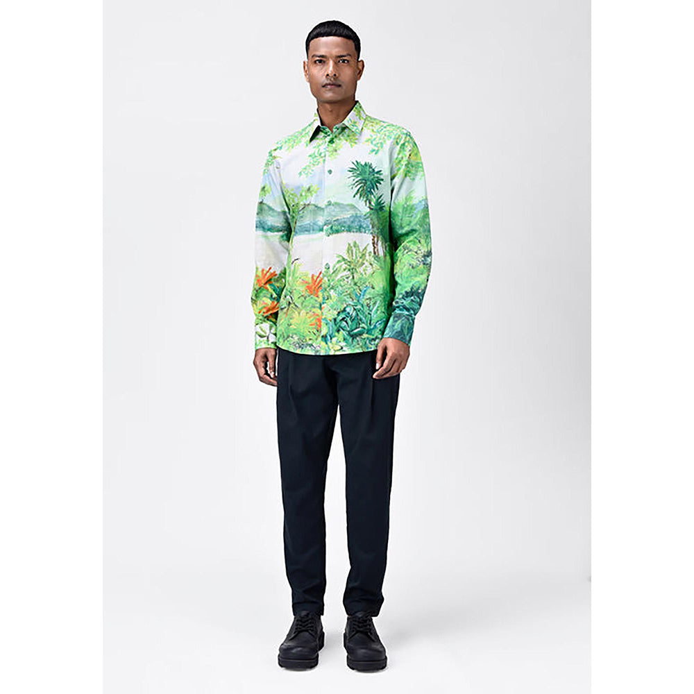 Genes Lecointe Hemant Men's Full Sleeve Shirt with Landscape Print