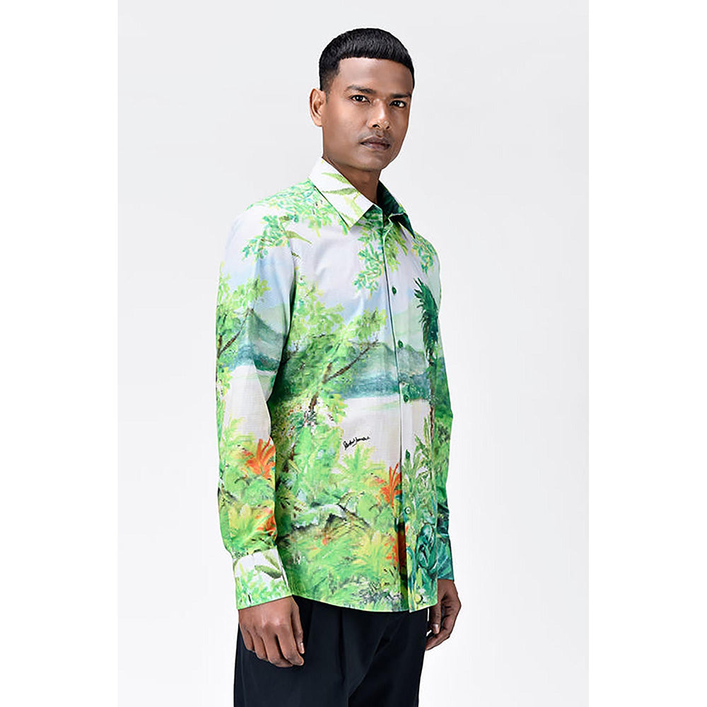 Genes Lecointe Hemant Men's Full Sleeve Shirt with Landscape Print