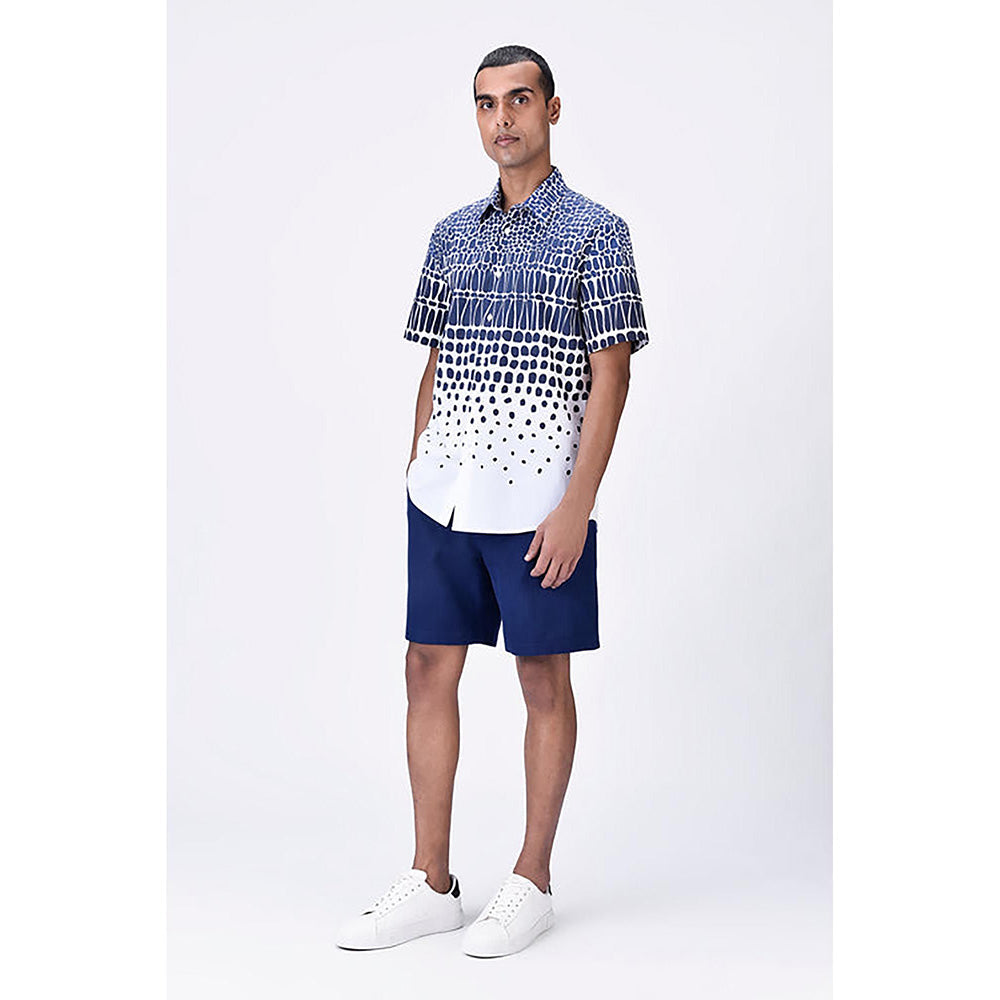 Genes Lecointe Hemant Regular Fit Half Sleeve Shirt With Cell Degrade Print