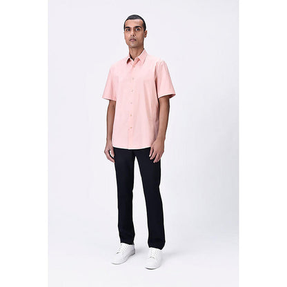 Genes Lecointe Hemant Melon Pink Giza Shirt With Uv Flower Sticker
