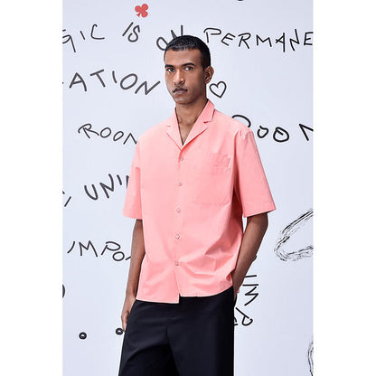 Genes Lecointe Hemant Overlapping Pocket Relax Fit Cuban Shirt