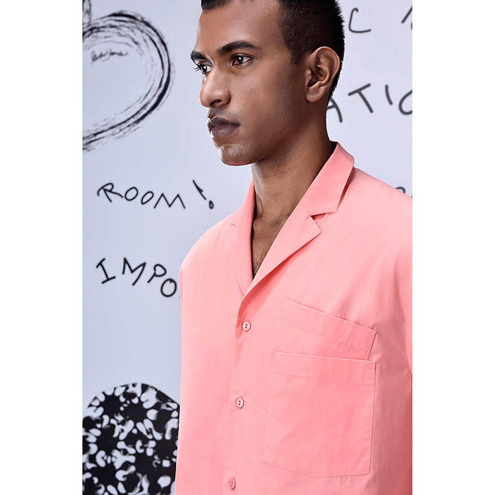 Genes Lecointe Hemant Overlapping Pocket Relax Fit Cuban Shirt
