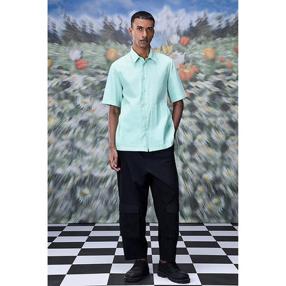 Genes Lecointe Hemant Solid Regular Fit Shirt- Nile Green
